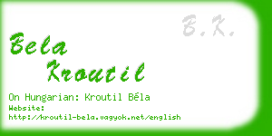 bela kroutil business card